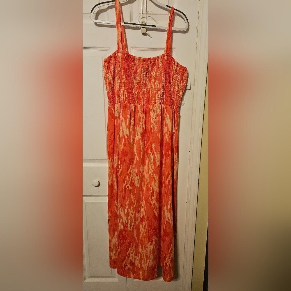 #072 Faded Glory- Orange tye dye maxi length sundress- Size: 3X - Picture 8 of 8